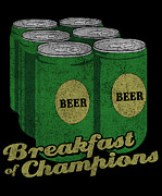 Beer Breakfast of Champions Retro Digital Art by Flippin Sweet Gear