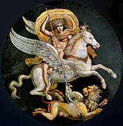 Bellerophon riding Pegasus Photograph by Long Shot