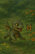 Bert Chases A Butterfly Ai Art by Abbie Shores Aka Frankie Shifter