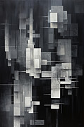 Beyond Duality - Black and Gray ArtArt Painting by Lourry Legarde Beyond Duality - Black and Gray ArtArt Painting by Lourry Legarde