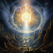Beyond Mortal Gaze - God Art Painting by Lourry Legarde