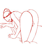 Big butt nude woman pose naked girl posing sex illustration big booty nude poses erotic art print Drawing by Mounir Khalfouf
