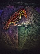 Bird and Nest at River of Lights Albuquerque Botanic Garden Photograph by Mary Lee Dereske