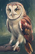 Bird painting of wise owl Digital Art by Gerry Martinez Nature Wall Art Large Prints