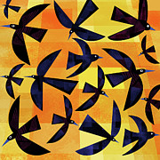 Birds in Flight  Mixed Media by Andrew Hitchen