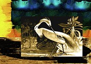 Birds of a Bronzed Audubon Feather Number 3 Painting by Aberjhani