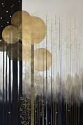 Black and Gold Forest Painting by Lourry Legarde Black and Gold Forest Painting by Lourry Legarde