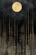 Black and Gold Landscape Painting Painting by Lourry Legarde Black and Gold Landscape Painting Painting by Lourry Legarde