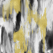 Black and Gold Mood- Art by Linda Woods Mixed Media by Linda Woods