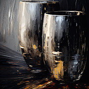 Black and Gold Sophistication - Black and Gold Modern Kitchen Art Painting by Lourry Legarde Black and Gold Sophistication - Black and Gold Modern Kitchen Art Painting by Lourry Legarde