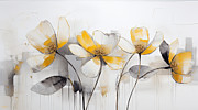 Black and White Florals Art Painting by Lourry Legarde