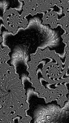 Black and White Fractal Spiral Cat Tails  Digital Art by Shelli Fitzpatrick