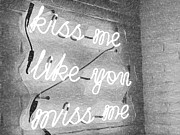 Black and White Kiss Me Photograph by Carol Riddle