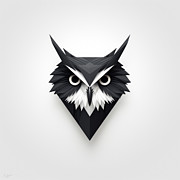 Black and White Owl Art Painting by Lourry Legarde Black and White Owl Art Painting by Lourry Legarde