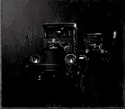 Black And White REO Speedwagon At Night Mixed Media by Joan Stratton