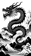 Black Asian Dragon Above the Mountains Photograph by Long Shot