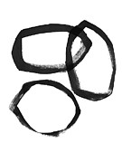 Black Brushstroke Circles 3- Art by Linda Woods Mixed Media by Linda Woods