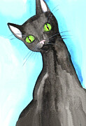 Black Cat Magic Painting by Jo Potocki