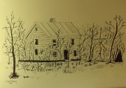 Blair Witch House Ink Drawing Drawing by Donald Northup