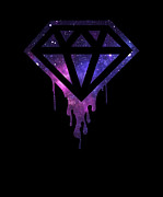 Bleeding Dripping Galaxy Diamond Unisex Design Drawing by Noirty Designs