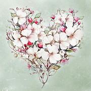 Blossoming Heart Painting by Tina LeCour Blossoming Heart Painting by Tina LeCour