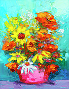 Blossoms Delight Palette Knife Oil painting Painting by Patricia Awapara