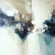 Blue and Beige in the Waves Abstract 03 Painting by Ellen Britt Blue and Beige in the Waves Abstract 03 Painting by Ellen Britt