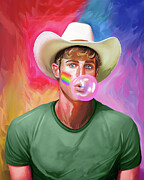 Blue-Eyed Blonde Gay Cowboy Pop Art Digital Art by Mark Tisdale