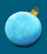 Blue Floral Christmas Ball Photograph by Iris Richardson
