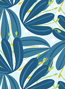 Blue flower pattern Digital Art by Johanna Virtanen