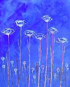Blue Flowers Painting by Corinne Carroll