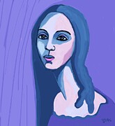 Blue Girl Painting by Sonja Kraft