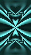 Blue Heart Reflection Fractal Abstract  Digital Art by Shelli Fitzpatrick