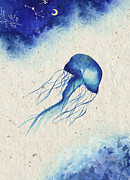 Blue Jellyfish Painting by Garden Of Delights