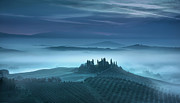 Blue Morning in Val d'Orcia Photograph by Stefano Orazzini