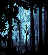 Blue Nature Forest Digital Art by Jacob Zelazny