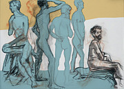 Blue Nude Mixed Media by PJ Kirk Blue Nude Mixed Media by PJ Kirk