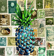 Blue Pineapple Painting by Diana Betjes