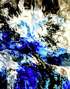 Blue Splash Painting by Anna Adams