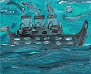 Blue Steamer Painting by Andrew Blitman