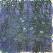 Blue Water Lilies - Claude Monet Painting by Aesthetics Store Blue Water Lilies - Claude Monet Painting by Aesthetics Store