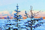 Blue winter evening Mixed Media by Tatiana Travelways