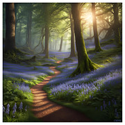 Bluebell Path Digital Art by Greg Joens