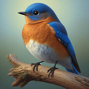 Bluebird Portrait Digital Art by Allen Nice-Webb Bluebird Portrait Digital Art by Allen Nice-Webb