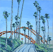 Boardwalk Coaster Painting by PJ Kirk