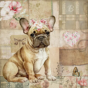 Bohemian Bulldog Print Mixed Media by Tina LeCour Bohemian Bulldog Print Mixed Media by Tina LeCour