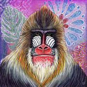 Bohemian Mandrill Tapestry Painting by Amy E Fraser