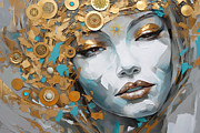 Bohemian Woman Portrait Painting by Mark Ashkenazi