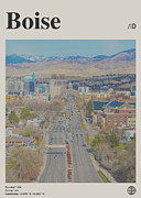 Boise Idaho Vintage City Skyline and Facts Poster 70s Style Mixed Media by Design Turnpike