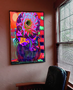 Bold Cactus Flower Wall Art Mixed Media by Zsanan Studio